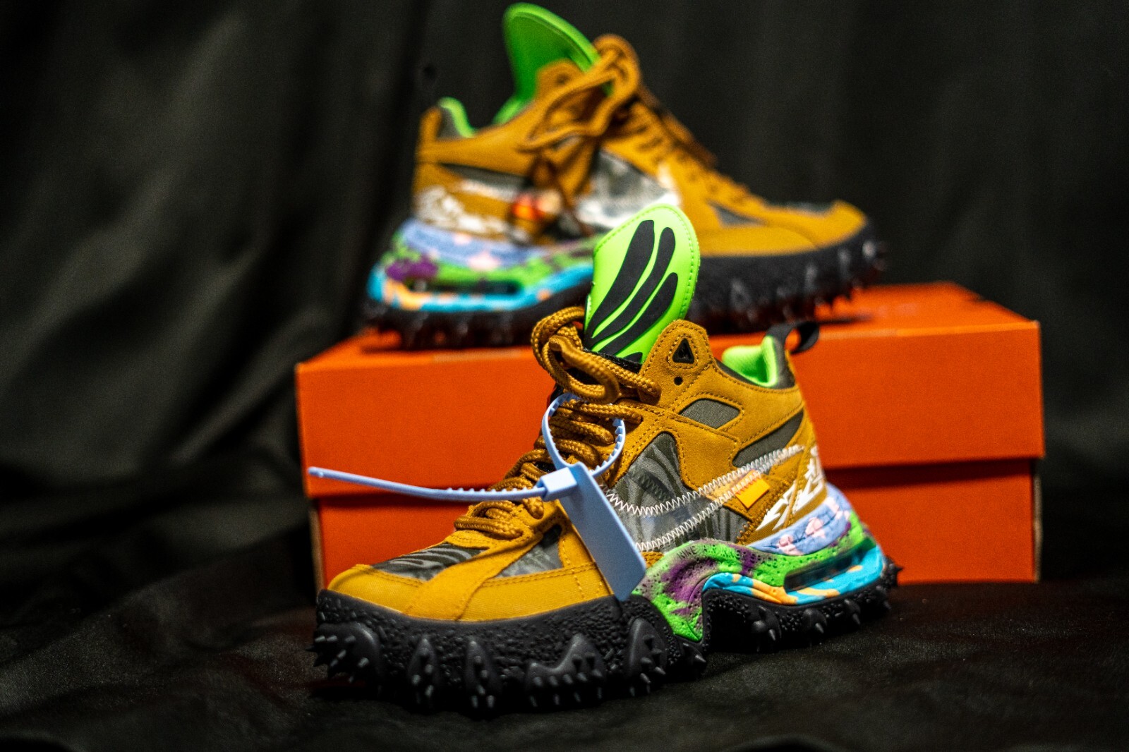 OFF WHITE X NIKE Taglia 5 5 uomo o 7 wmns Nike Air Terra Forma x Off White Green Strike Wheat 2022