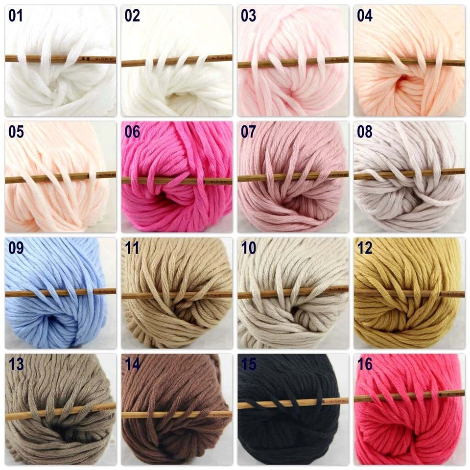 SALE soft new 1 Ball X 50g Special Thick Worsted 100% Cotton HAND Knitting Yarn - Image 4 of 4