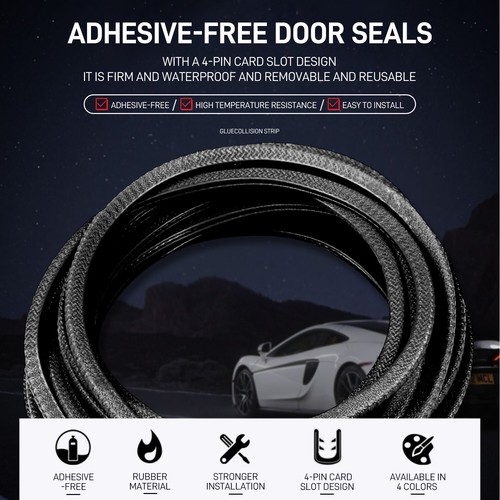 UXCELL 5M 10M Car Door Edge Guard U Shape Rubber Edge Trim Seal Strip Protector Universal For Car Truck Atv Boat Multifunctional