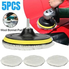 5x 6 Car Polishing Pads Buffing Wool Wheel Mop Kit Bonnet Buffer Pad Polisher