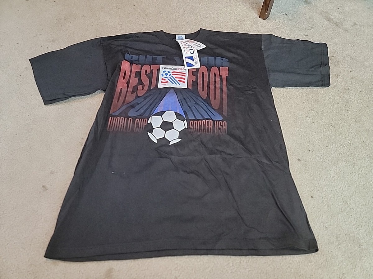 Vintage World Cup USA 1994 Soccer T-Shirt Men's XL 94 Black Logo 7