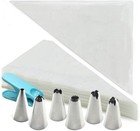 100 Disposable Piping Icing Bags & 6 Stainless Steel Nozzles Cake Decorating Kit
