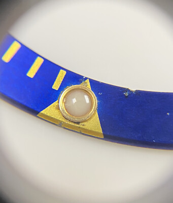 テーブス海　パネル Genuine Rolex Submariner Blue/Yellow Bezel Insert 16803
