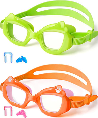 Premium Kids Swim Goggles 2 Pack, Anti-Fog & Leakproof for Ages 3-14