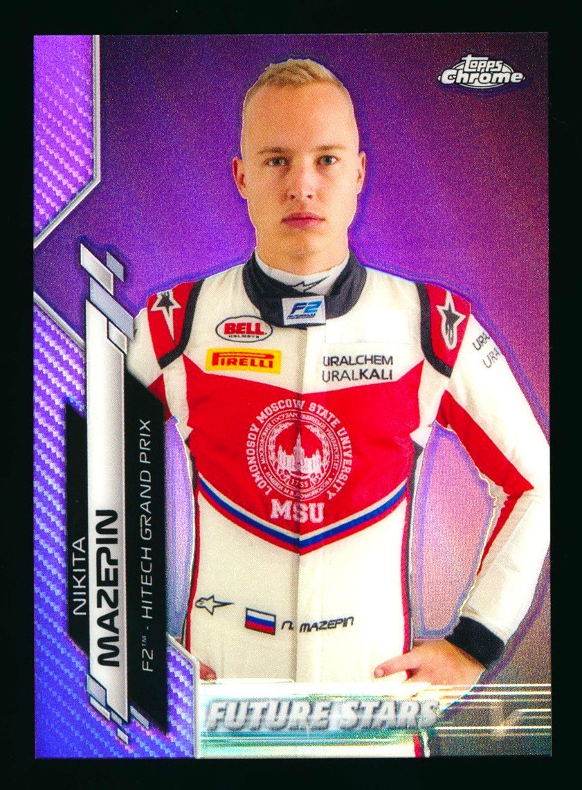 2020 TOPPS CHROME F1 #57 NIKITA MAZEPIN RC PURPLE REFRACTOR F2 PORTRAIT #271/399