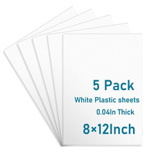5 Pack White Plastic Sheets 8X12X0.04In Flexible High Tensile Plastic Sheets Har