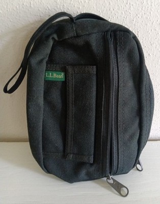 Vintage LL BEAN Eagle Creek Black Canvas Waist Belt Pouch Bag  8''X6''