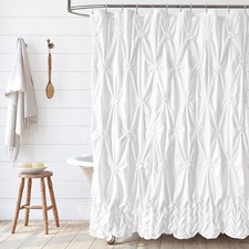 Modern Farmhouse Shower Curtain White Fabric Shower Curtain 72 x 72