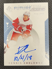 2018-19 SP AUTHENTIC DENNIS CHOLOWSKI #213 FW ROOKIE AUTO INSCRIPTION #ed 33/999
