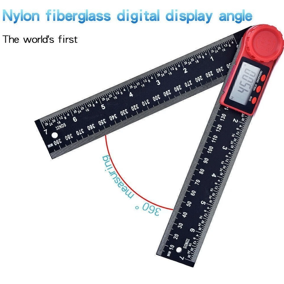 LCD Digital Display 200mm 0-360° Angle Finder Ruler Protractor Measure Meter - Image 3 of 4