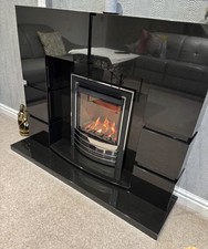 Black granite fire surround
