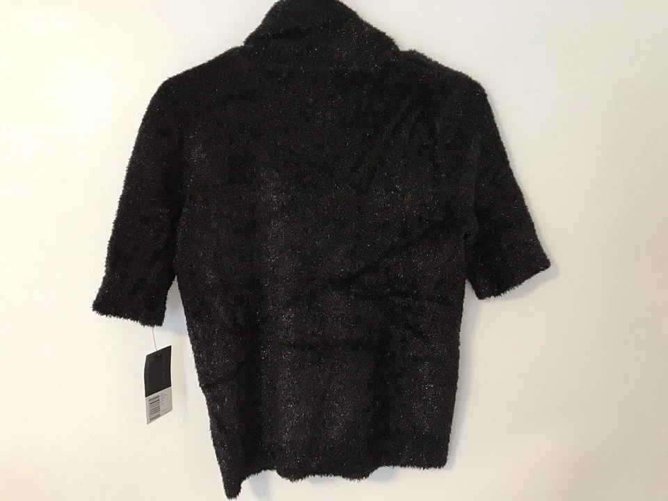 Nuevo con etiquetas Suéter Kenneth Cole Y2K Negro Brillo Difuso Talla PL Bruja Gótico Acogedor Glam Foto 2 de 4