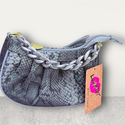 NWT Luv Betsey by Betsey Johnson Pleated Python Print Cross Body Bag