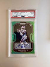2020 Panini Chronicles Gabe Davis Prizm Black Green AUTO Rookie PSA 9