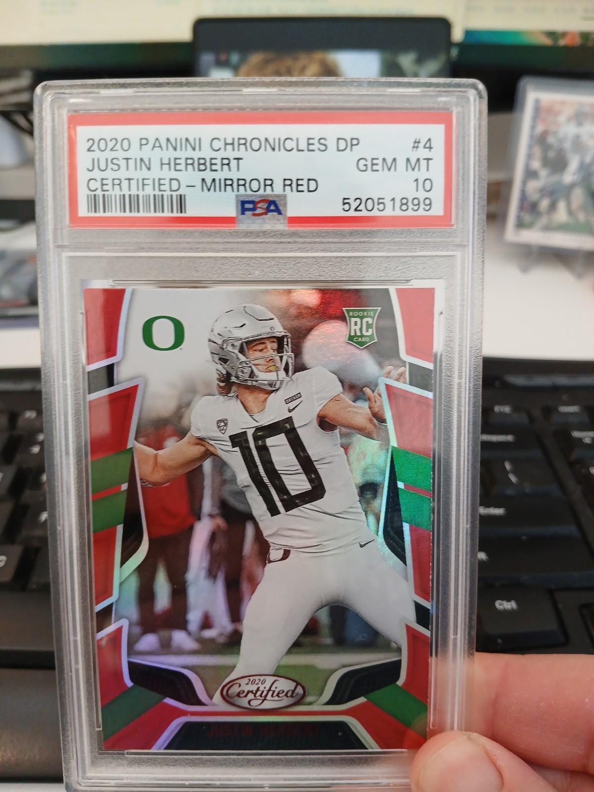 Justin Herbert Panini Chronicles Draft Picks Certified Rookies #4 Mirror Red