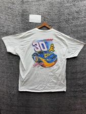 Vintage Nascar Steve Park #30 AOL Chevrolet Monte Carlo Graphic T-Shirt White XL