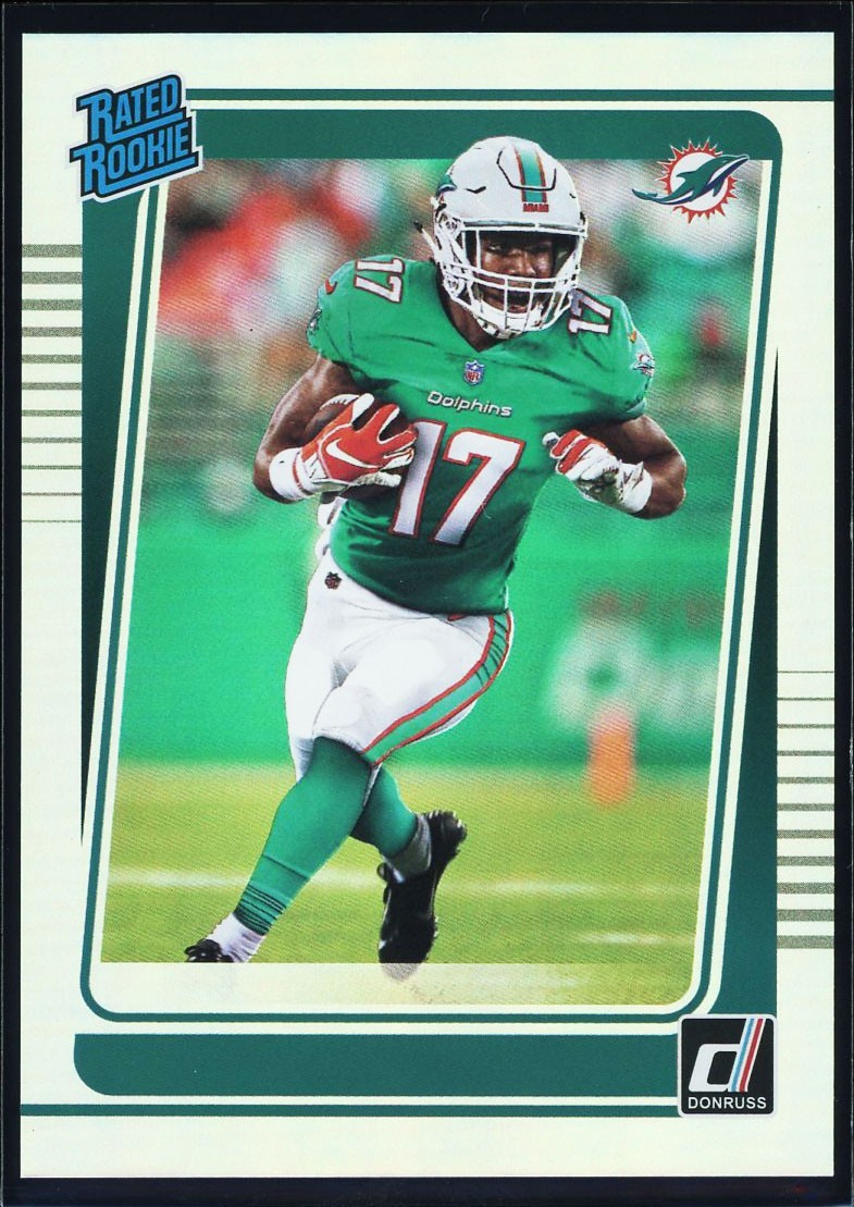 Jaylen Waddle 2021 Panini Donruss #263 No Name Foil Rookie SP Dolphins