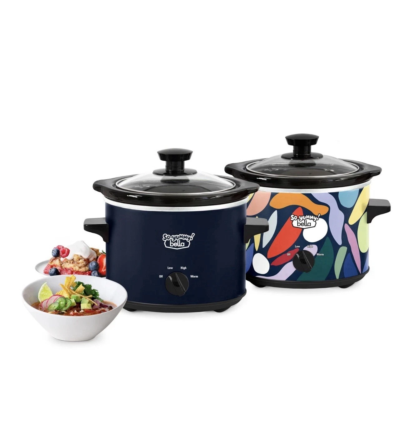 SO YUMMY BY BELLA 2.0QT TWIN SET SLOW COOKER, NAVY