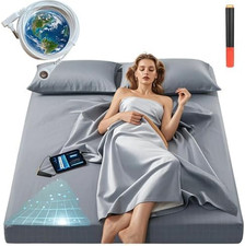 Grounding Sheets, 20 Pure Silver Fiber  80 Organic Cotton, Grounded Sheet Ear