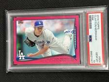 Clayton Kershaw 2014 Topps Mother's Day Pink Dodgers PSA 10 #604 25/50