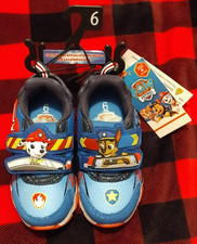 NEW BOY'S NICKELODEON TODDLER PAW PATROL LIGHT-UP SHOES SIZE 6 RED WHITE BLUE