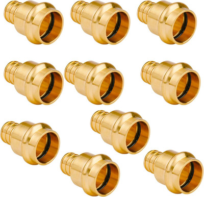 10 Pack 3/4 Inch Press X 3/4 Inch PEX Adapter Crimp Brass Coupling Fittings