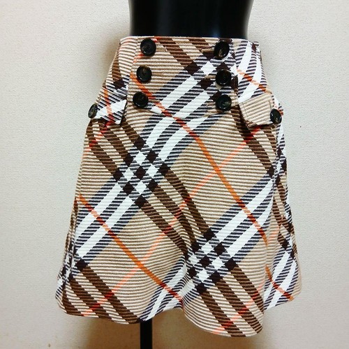 Burberry Blue Label Nova Check Knee-Length Skirt Cotton Beige 36/S(US:XS) 83271c - Picture 12 of 24