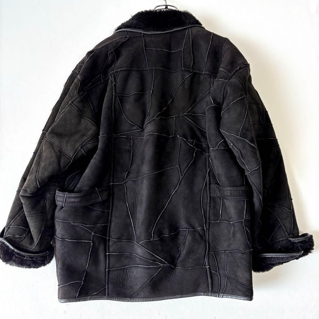 Guepe Leather Shearling Patchwork Lamb Sheepskin … - image 3