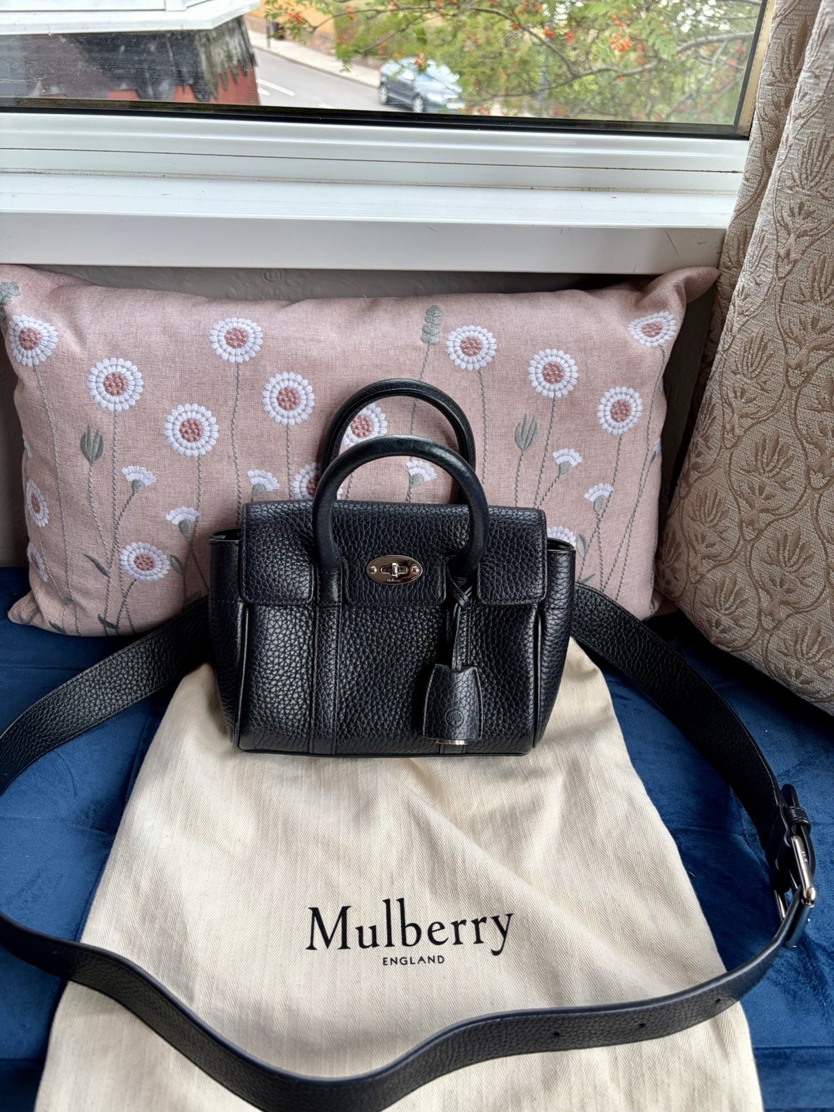 Mulberry Mini Bayswater Black With silver Hardware