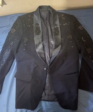 Selling A Size 40 Navy Blue Men s Tuxedo, Customized Hand Embroidery