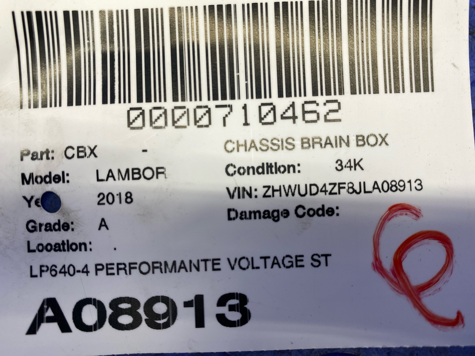 LAMBORGHINI HURACAN LP640-4 PERFORMANTE VOLTAGE STABILIZER CONTROL MODULE UNIT