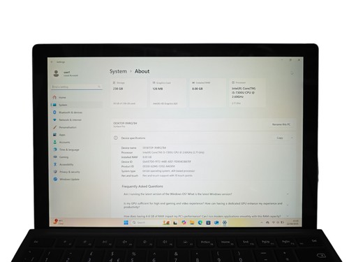 Microsoft Surface Pro 5 Core i5-7300 8GB Ram 256GB SSD Windows 11 Pro - Picture 7 of 8
