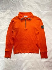 Stone Island 1/4 Zip Knit Sweater Rare Orange Vintage 00s 2004 Size S