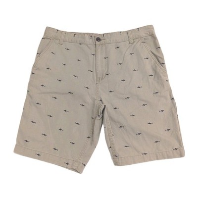 Faded Glory Shark Shorts Mens 36 Tan Cotton Relaxed Fit Chino Nautical