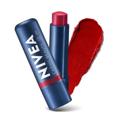 NIVEA Caring Lip Balm Beauty Red with SPF 30 for Moisturised & Tinted Lips