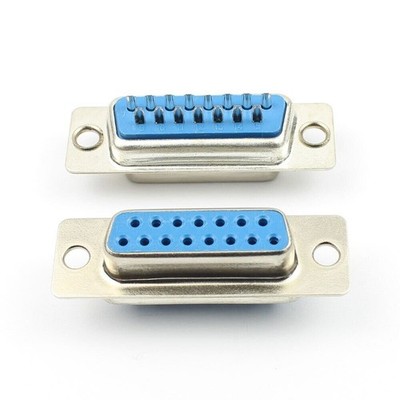 2pcs D-SUB 15 pin female type connector socket DB15 2 rows *tn