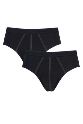 Sloggi Men's 24/7 Basic Natural Cotton 2 Pack Midi Briefs - Black