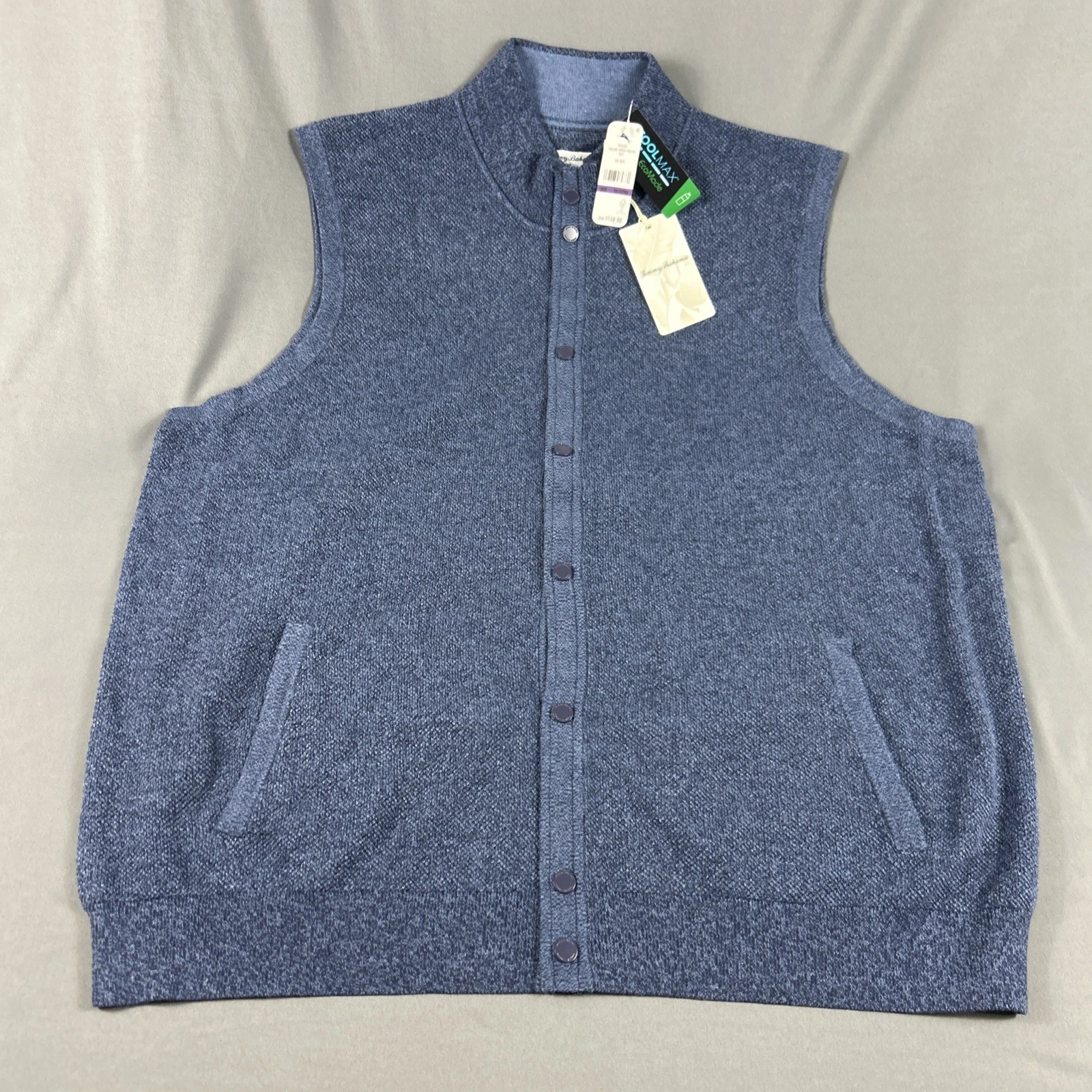 Tommy Bahama Golf Vest Coolside Course 2XLT Navy Cotton Polyester NWT MSRP $158