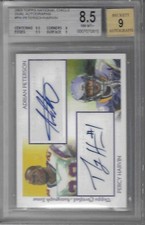 2009 Topps National Chicle ADRIAN PETERSON PERCY HARVIN Autograph 15/20 (8.5)