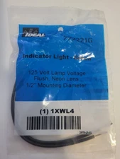 Ideal 777221G / 1XWL4 Green Indicator Light 125V Flush Neon Lens – New