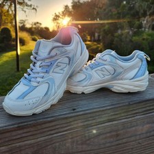 New Balance 530 Kids Size 3Y White Blue Athletic Running Leather Shoes Sneakers