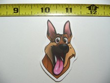 GERMAN SHEPHERD SMALL STICKER DECAL GOOFY TONGUE OUT DOG PET FUNNY