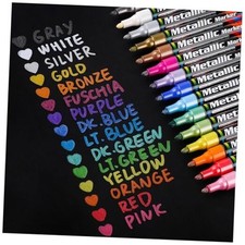 Metallic Marker Pens, Metallic Paint Markers Medium Tip Paint Pens for Rock