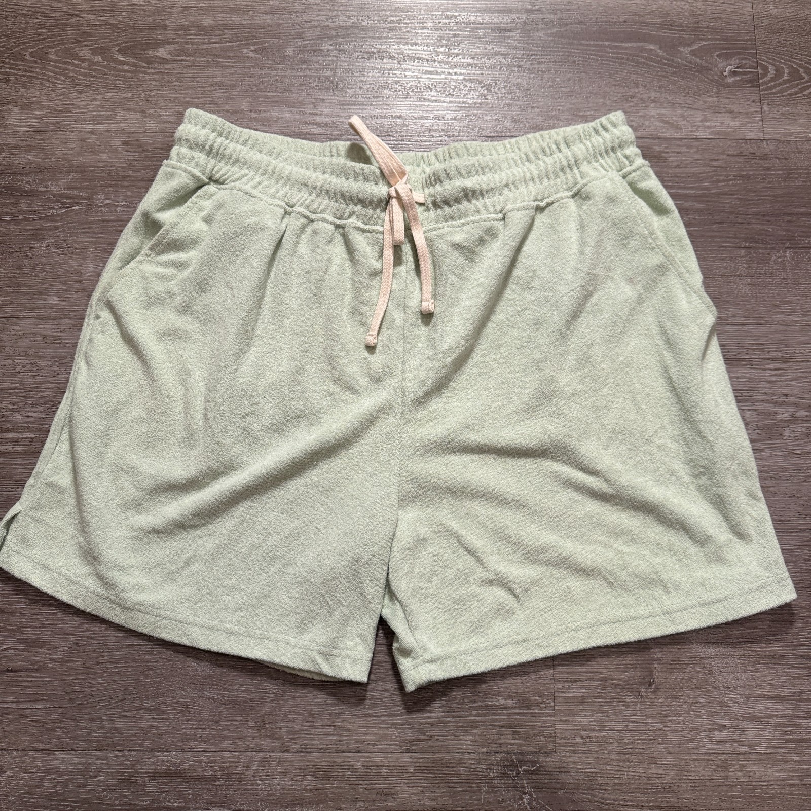 FOREVER 21 Shorts Mens XL Green Drawstring Lounge Terry 34W 5