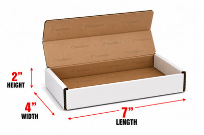 100 - 7 x 4 x 2 White Corrugated Shipping Mailer Packing Box Boxes