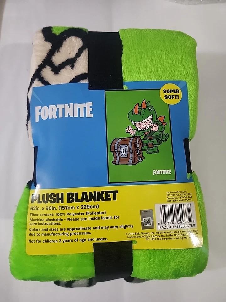 Manta de cama Fortnite Rex verde 62" x 90" Foto 2 de 4