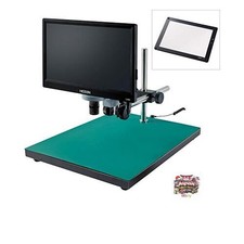 HOZAN L-KIT872 Microscope with Monitor 9.2x-45x Magnification Flat Lighting Long