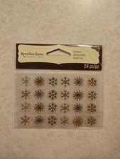 Recollections Glitter Snowflake Stickers 24 pc Winter Holiday Christmas New