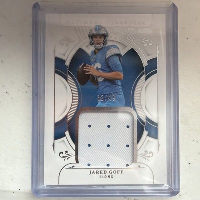 2025 Panini National Treasures - Treasured Patches Jared Goff #TP-JGF /49 (MEM)