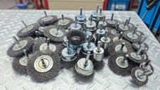 Wire Wheel Brush Cup 40pc Assortment Crimped Steel 14 Shank Drills Rust Scale